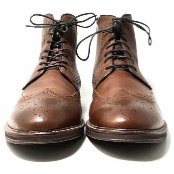 SOLD Johnston & Murphy Brown Warner Wingtip Boots - Picture 6 of 8